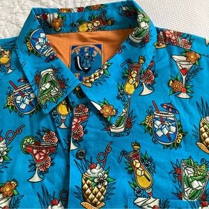 NWT Men’s Pardy Time Hawaiian novelty shirt drinks cocktails bartender size 2X